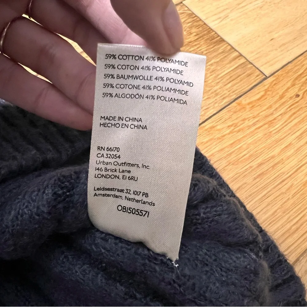 Free People Womens Ribbed Dark Blue Soft Turtleneck Sweater Size Small - Picture 7 of 7